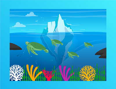 Flat Illustration - Ocean vector illustration