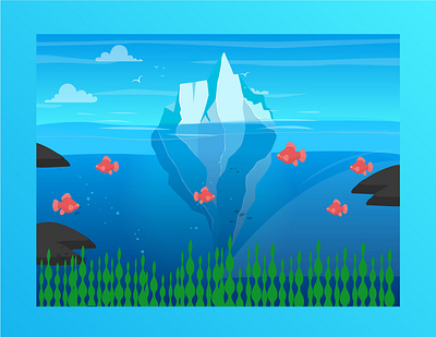 Flat Illustration - Ocean vector illustration