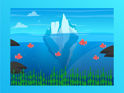 Flat Illustration - Ocean vector illustration