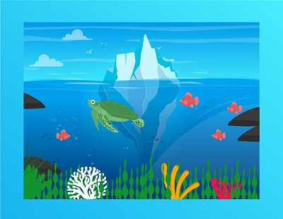 Flat Illustration - Ocean vector illustration