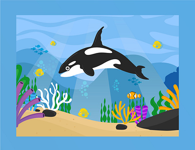 Flat Illustration - Ocean vector illustration