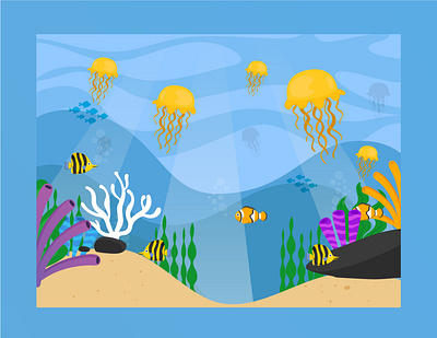 Flat Illustration - Ocean vector illustration