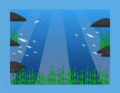 Flat Illustration - Ocean vector illustration