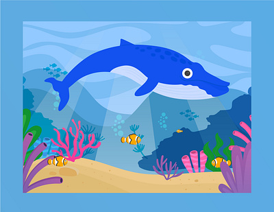 Flat Illustration - Ocean vector illustration