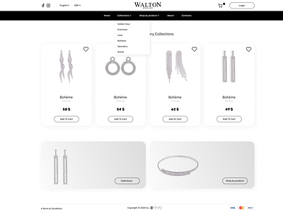 UI/UX minimalist Website design online jewelry store