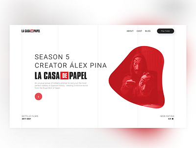 La casa de papel ui/ux clean creative design ui uiux ux we website website design