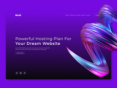 Host - landing page design creative design hosting landing landing page ui uiux ux website