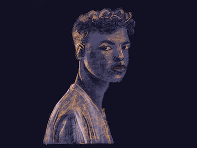 Blue portrait blue portrait character digital painting figure man portrait portrait art portrait illustration portraits procreate young man