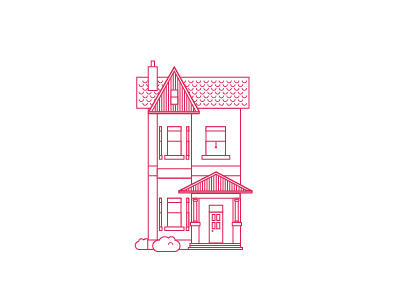 House 1: Bay And Gable 2 story house architecture home house illustration line neighborhood roof windows