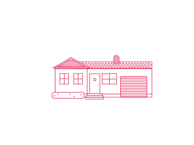 House 4: Ranch architecture garage home house illustration line neighborhood ranch ranch house roof windows
