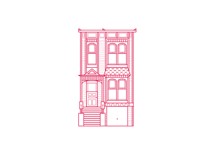 House 6: Italianate architecture home house illustration san francisco vector
