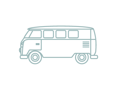 VW Van auto car illustration line road trip summer van vector vehicle vw bus vw van