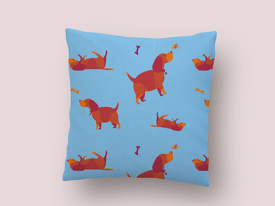 beagle pattern pillow dogs illustration pattern