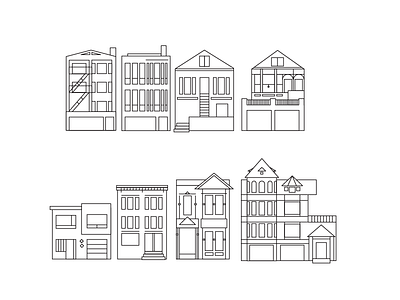 More San Francisco Houses architecture house illustration line neighborhood san francisco