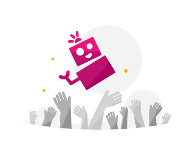 Crowdfunding Robot character illustration party vector