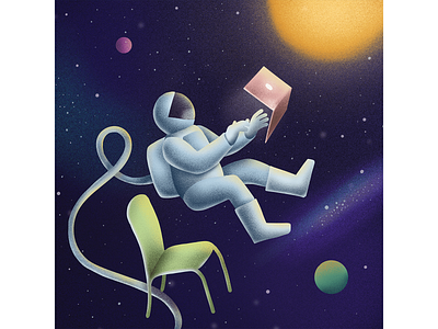 WFH Tip: We’re all remote astronaut illustration laptop outer space remote work space speedart teamwork wfh wfhtip work from home