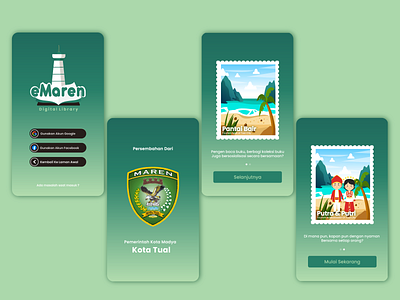 e-Maren (Tual City Digital Library) Login & Splash Screen app branding design library login ui ux