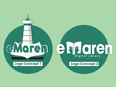 e-Maren (Tual City Digital Library) Logo Concept app branding design illustration library login logo ui ux vector