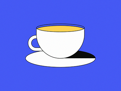 A cup of coffee for monday blue bold cafe coffee cup explainer illustration infographic styleframe vector video