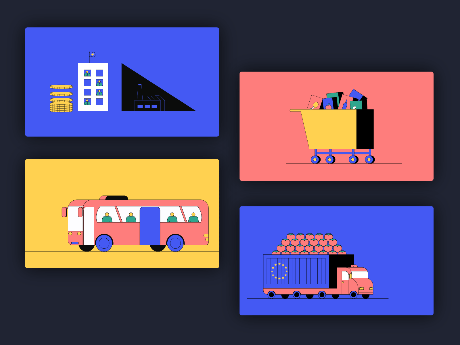 Some styleframes for infographic video