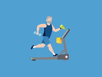 Running on a treadmill animation character explainer gym motion design motion graphics quirky rigging running treadmill video