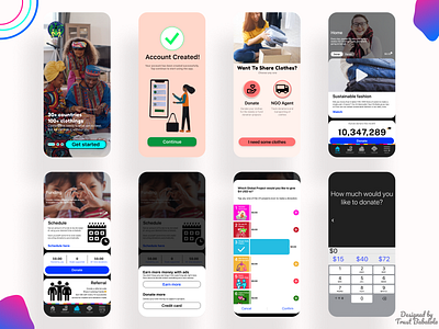 Cloth Donation App (1/2) app design mobile ui