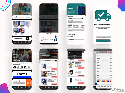 Cloth Donation App (2/2) app design logo mobile ui