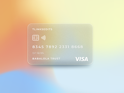 Frosted Visa Credit Card branding card credit card design glassmorphism minimalism