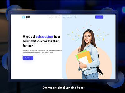 School Landing Page accessible admissions design e learning education landing page minimalism school ui