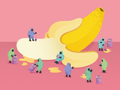 City of Physics - Nuclear Nutrient banana illustration nuclear pastel radioactive vector