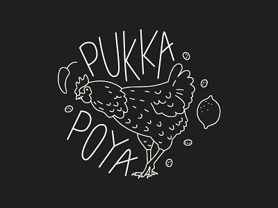 Pukka Poya chalkboard chicken food illustration lettering line menu mexican restaurant
