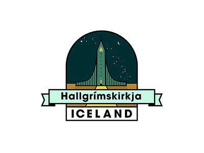 Hallgrimskirkja - Iceland Badge badge iceland illustrator