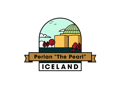 Perlan - Iceland Badge badge iceland illustrator