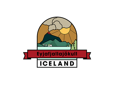 Eyjafjallajokull - Iceland Badge badge iceland illustrator