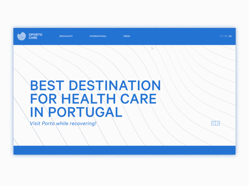 Oporto Care Landing Page animated care landing motion oporto page wave