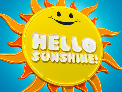 Hello Sunshine! 3d 3dart b3d blender design graphic illustration logo neon retro type typography