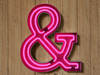 Pink Ampersand 3d 3dart ampersand b3d blender design graphic illustration logo neon pink retro type typography