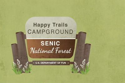 Happytrails camping icons signage