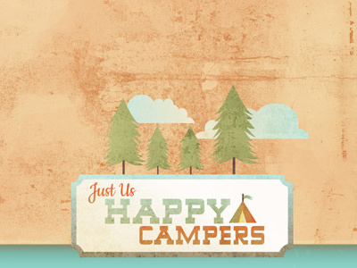 Happy Campers camping campy icons tent trees