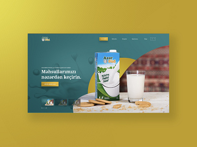 Azersud Website Concept design milk modern product ui ux web web design