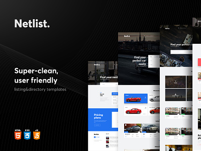 Netlist - Directory & Listing Theme car clean design directory event house job listings local businesses map modern place real estate room search template typography ui web web design