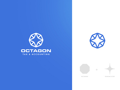Logo option for Octagon accounting branding design flat icon logo modern octagon tax vector