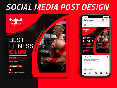 Gym club social media post design | Facebook | Instagram adobe illustrator adobe photoshop ads design design facebook post fitness club fitness social media post design fiverr flyer food social media post design graphic design illustration instagram logo online flyer design post design social media ads social media design social media post design ui