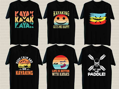 Kayaking Tshirt Bundle design graphic design merchbundle pod tshirt tshirtbundle tshritdesign