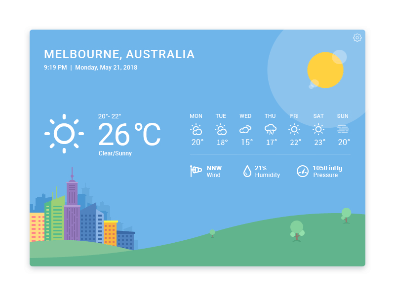 Weather Card - Clear/Sunny