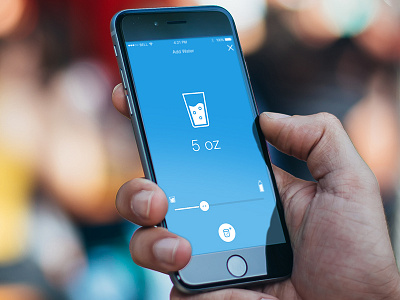 Watch Your Water - Add Water Screen app blue clean interface ios iphone mobile ui water