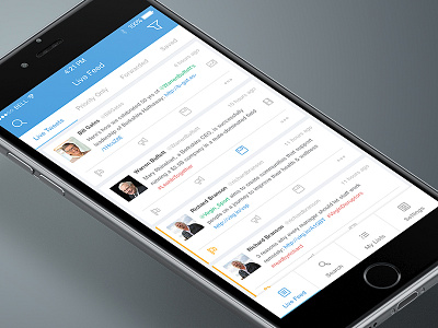 Professional Read-only Twitter iOS app - Live Feed Screen app clean feed interface ios iphone mobile ui