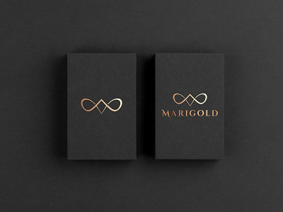 Marigold logo business business card gold jewlery