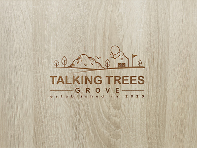 Talking Trees logo cabin green home natural nature real estate trees