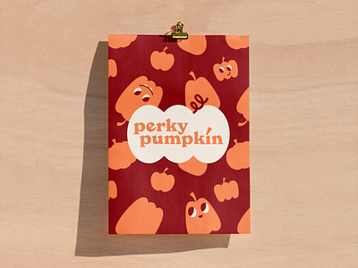 Perky Pumpkin branding character dribblechallenge illustration logo mockup pattern postcard pumpkinpatch weeklywarmup